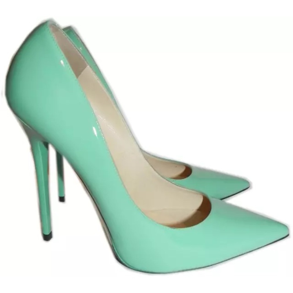 Jimmy Choo Anouk Mint patent heels Sz 39